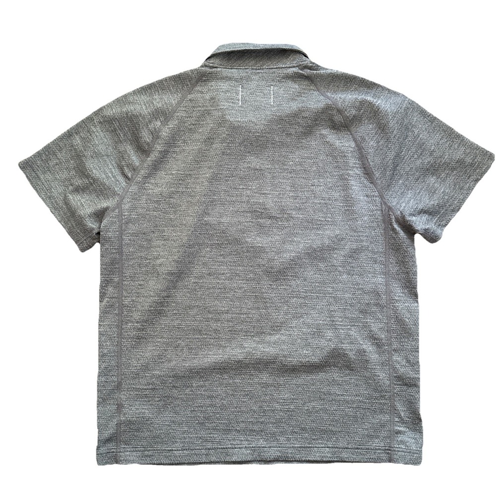 Reigning Champ Polo Shirt Men XL Gray Performance Stretch Snap Solotex - Picture 2 of 8